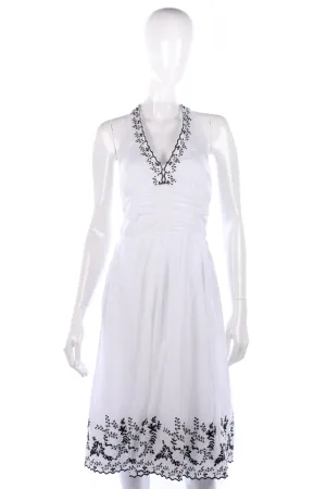 Signature Lovely white halter neck dress with embroidery size 10/12