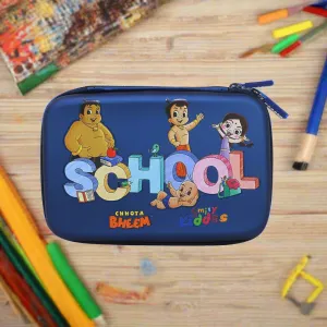 Smily Kiddos - Licensed Chhota Bheem  - Stylish & Spacious Hardtop EVA Pencil Case School Theme - Blue