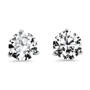 Springer's Collection 14k White Gold 1.80cts. Three-Prong Diamond Stud Earrings