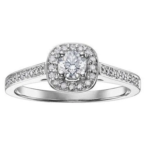 Square halo solitaire .35ct