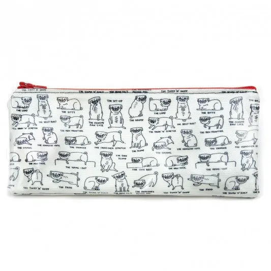 Stationery: Gemma Correll Pug Positions pencil case