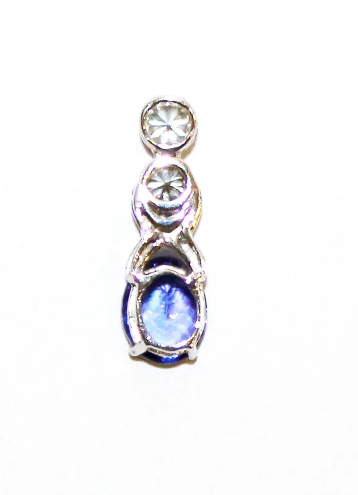 Tanzanite & Bezel Diamond X Pendant AD No. 0766