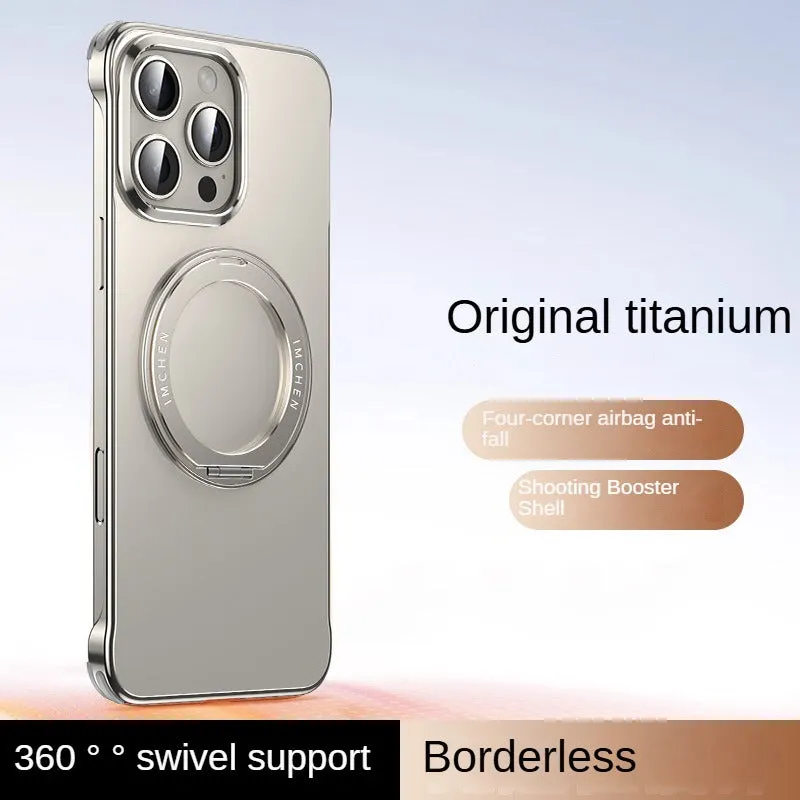 Titanium Metal Shooting Booster Phone Case With 360 ° Rotation Magnetic Bracket For iPhone