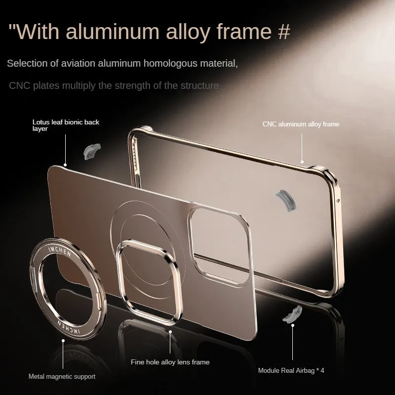 Titanium Metal Shooting Booster Phone Case With 360 ° Rotation Magnetic Bracket For iPhone