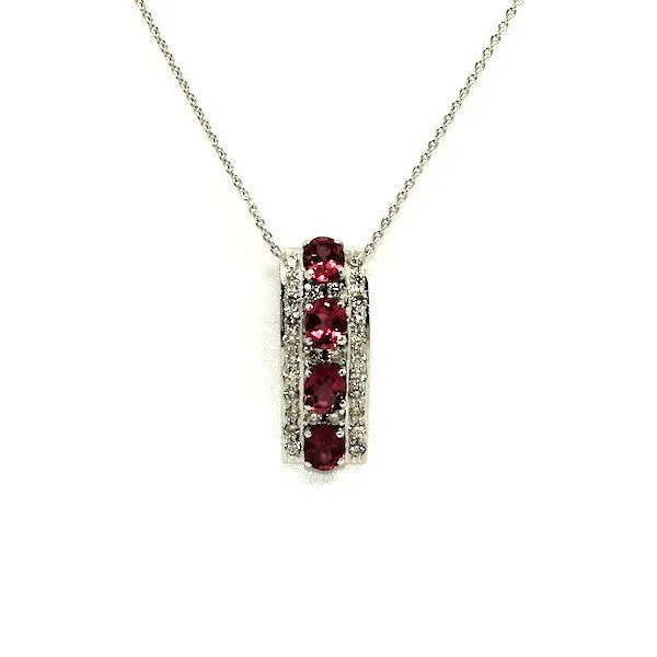 Tourmoline And Diamond Parallel Bar Pendant Ad No.0621