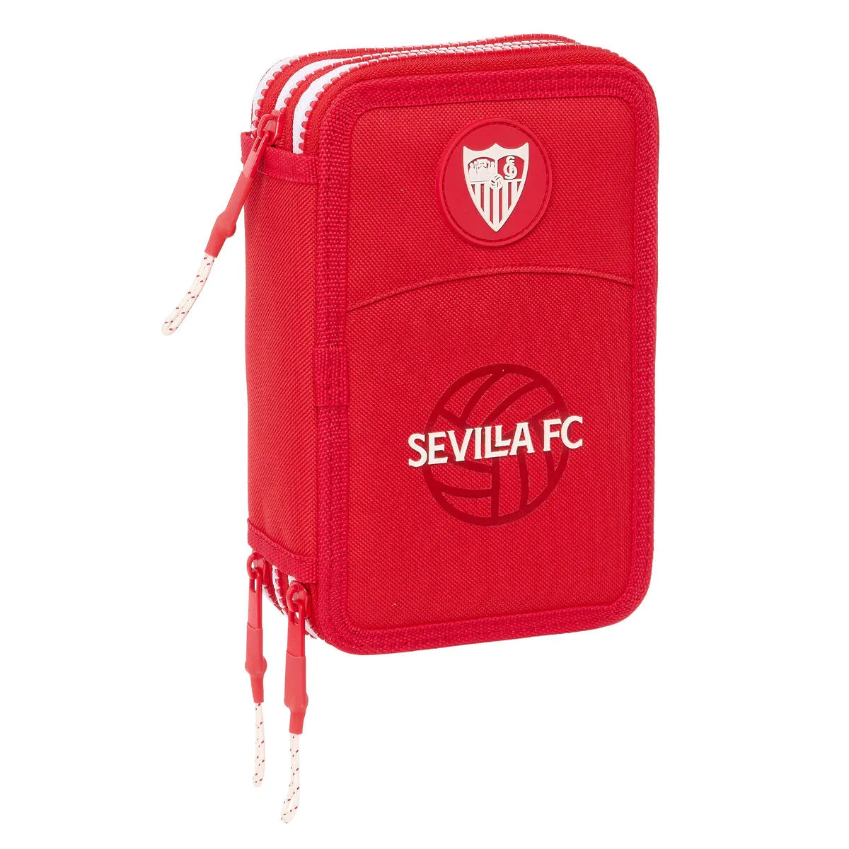 Triple Pencil Case Sevilla Fútbol Club Red 12,5 x 19,5 x 5,5 cm 36 Pieces