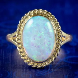 Victorian Style Opal Gold Ring 9ct Gold 6ct Opal