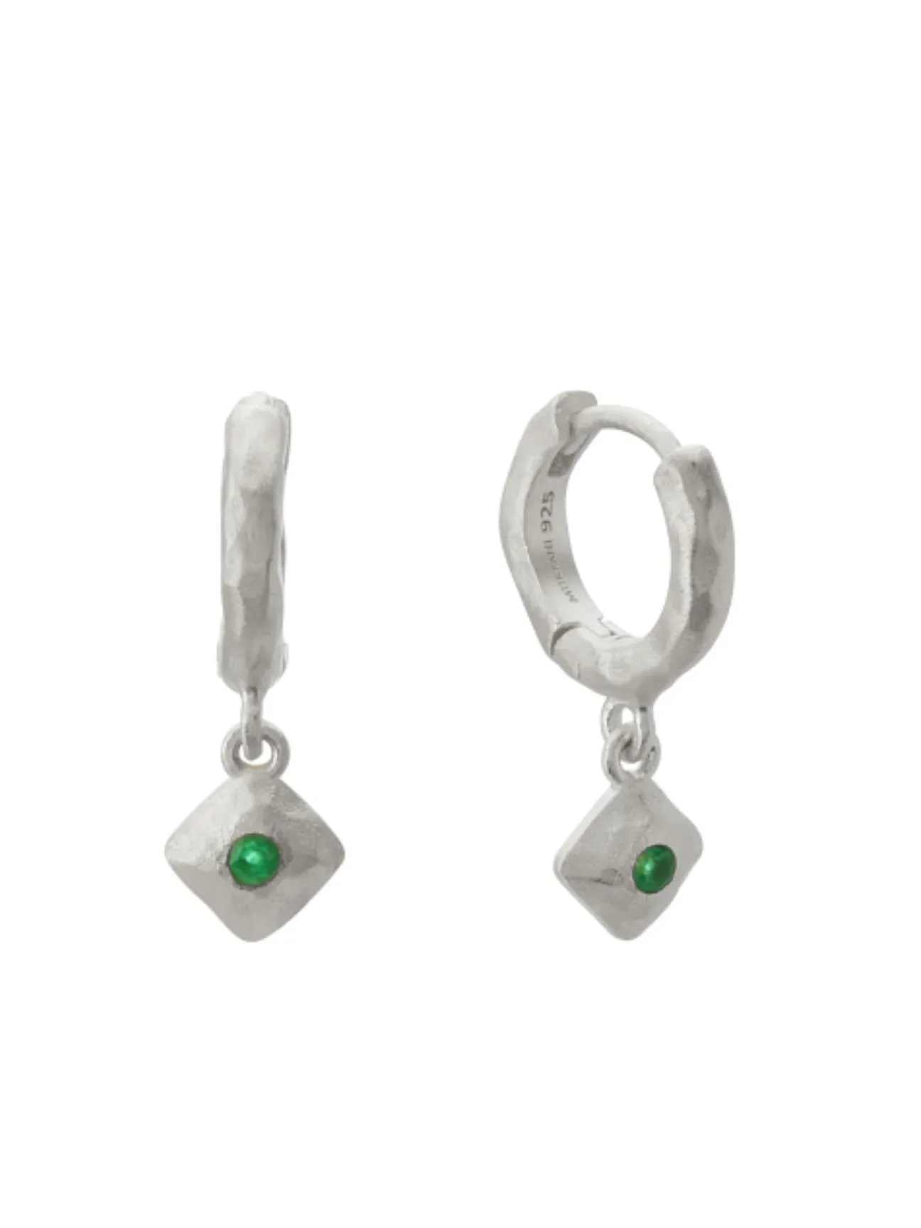 Wandering Soul Green Onyx & Pearl Huggie Earring