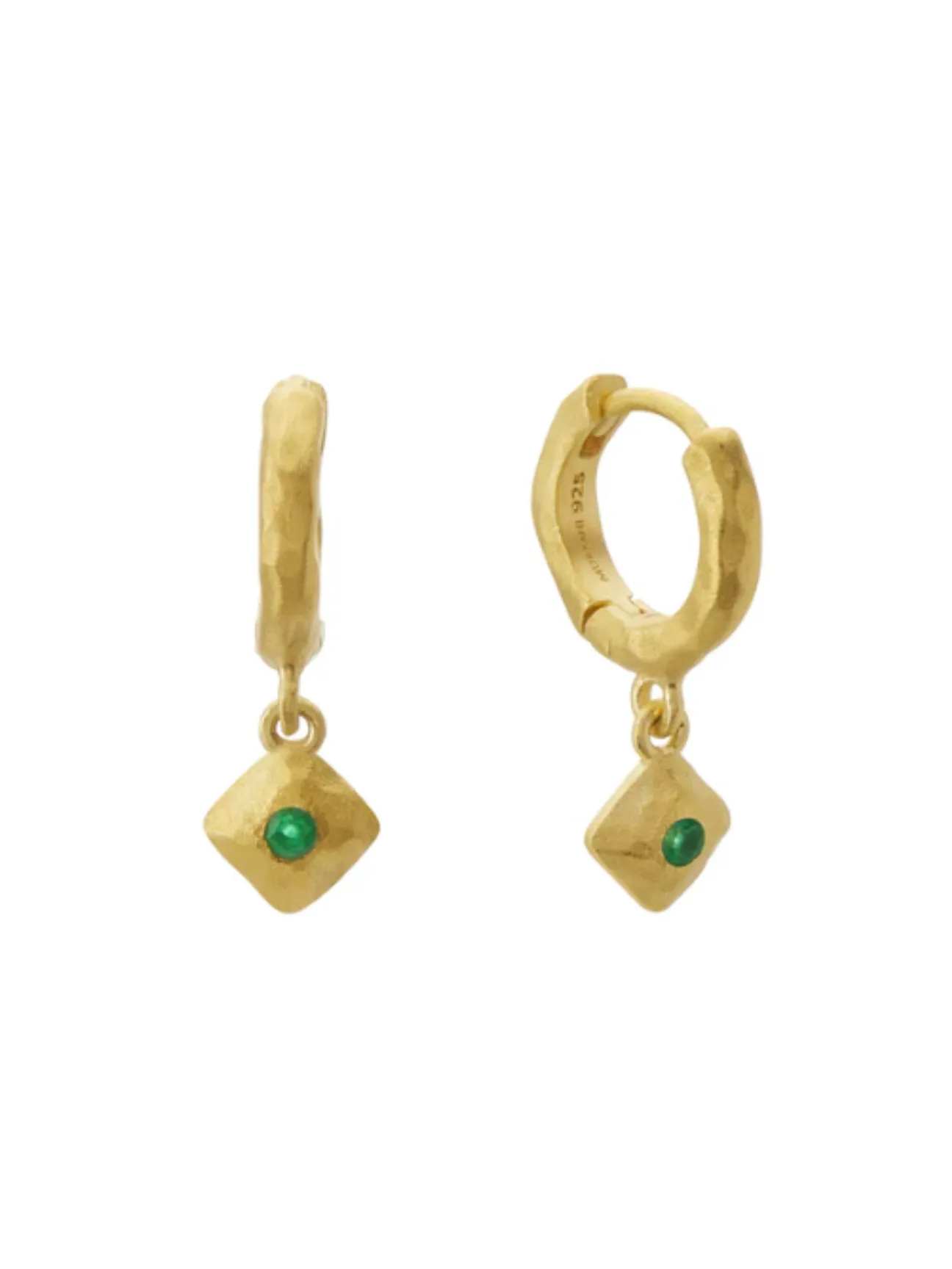 Wandering Soul Green Onyx & Pearl Huggie Earring