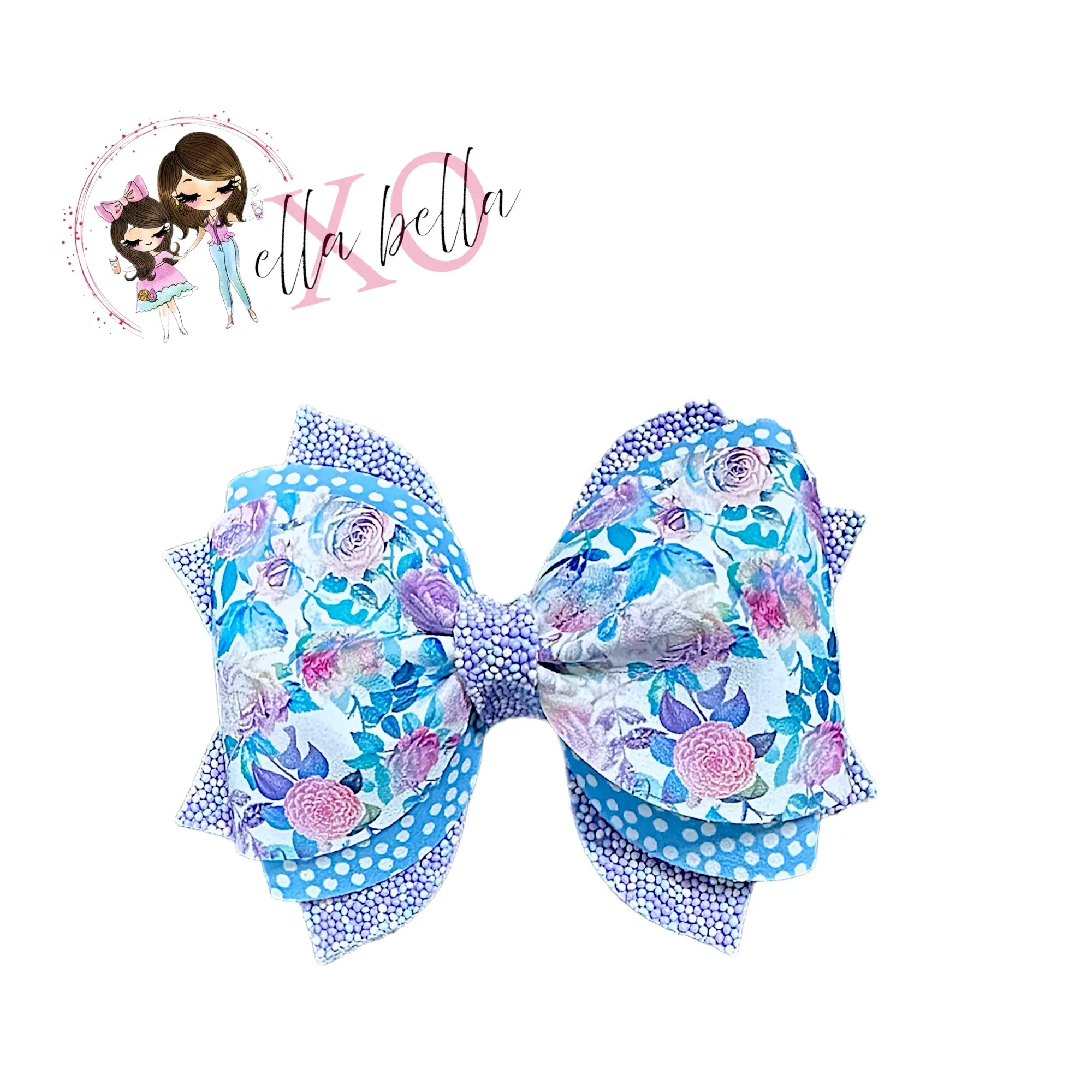 Watercolor Floral Hair Bow