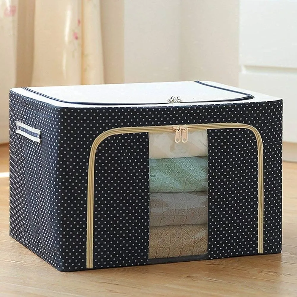 Waterproof Fabric Foldable Box With Steel Frame | Collapsible Wardrobe Storage Organizer