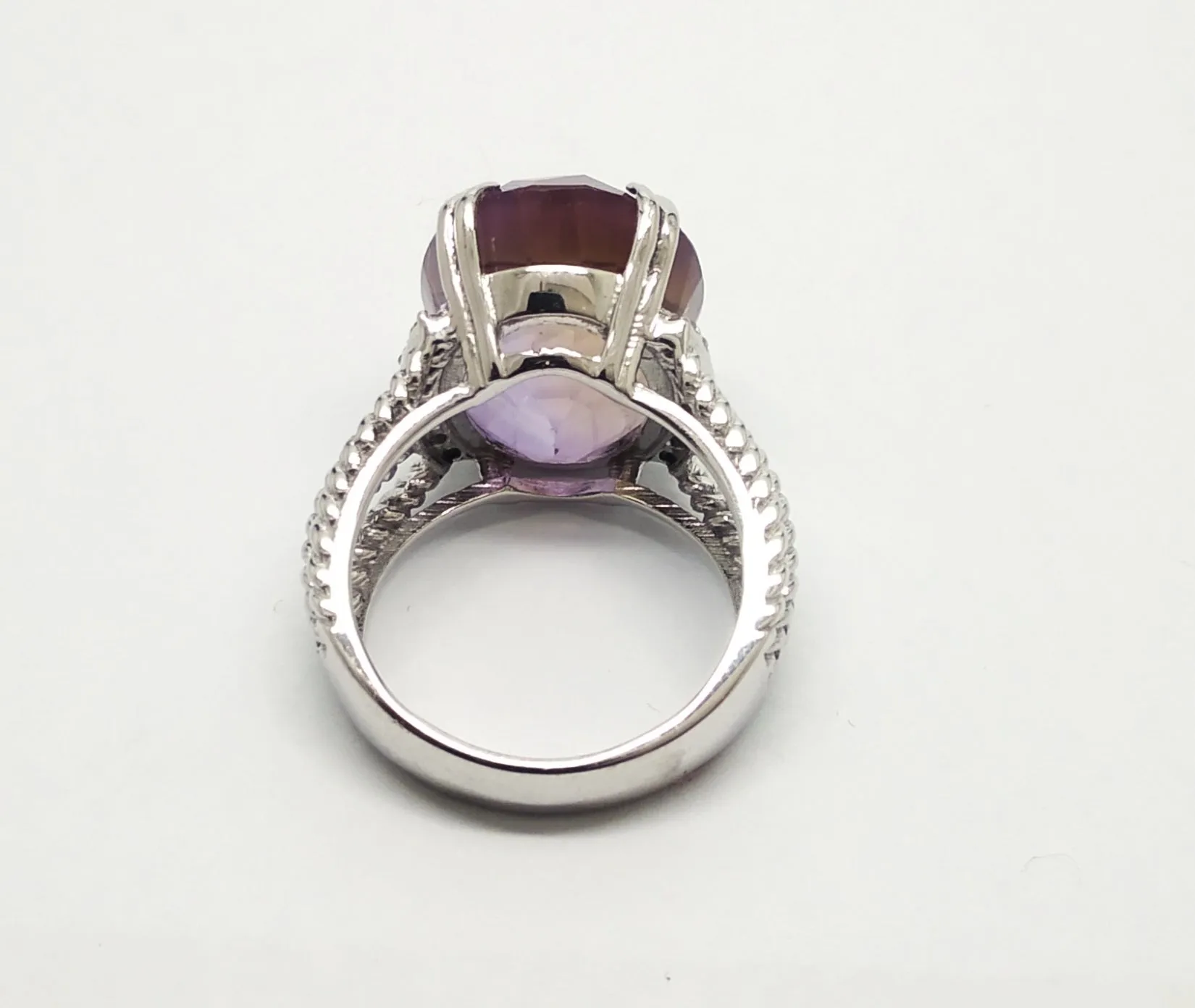 Wheaton Ring with Amethyst and Diamonds SIL-RNG-065