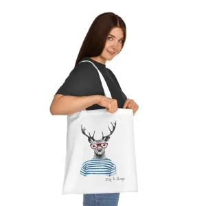 Wild and Free Stag Glasses Drawing Cotton Tote Bag