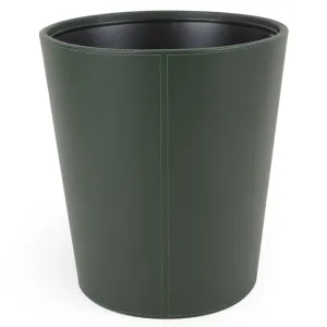 Wimbledon -  Dark Green Faux Leather Waste Bin