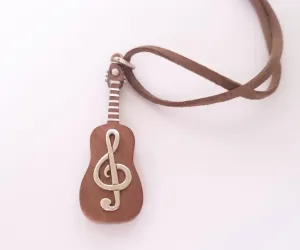 Wood Guitar Pendant