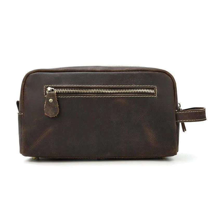 Woosir Leather Toiletry Bag Dopp Kit Shaving Case