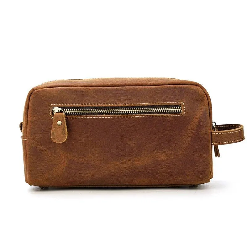 Woosir Leather Toiletry Bag Dopp Kit Shaving Case