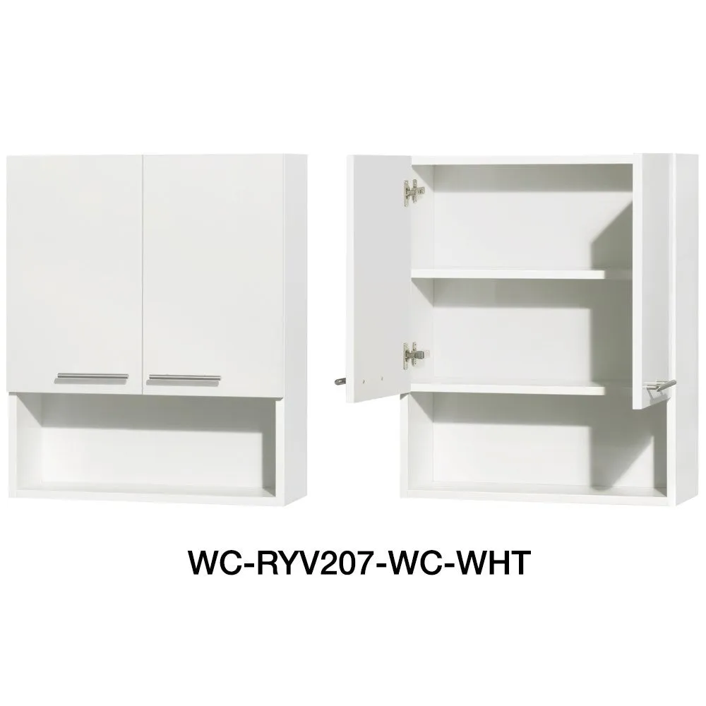 Wyndham Collection Delray 48" Bathroom Vanity Set With Integrated Sink And Mirror - Glossy White