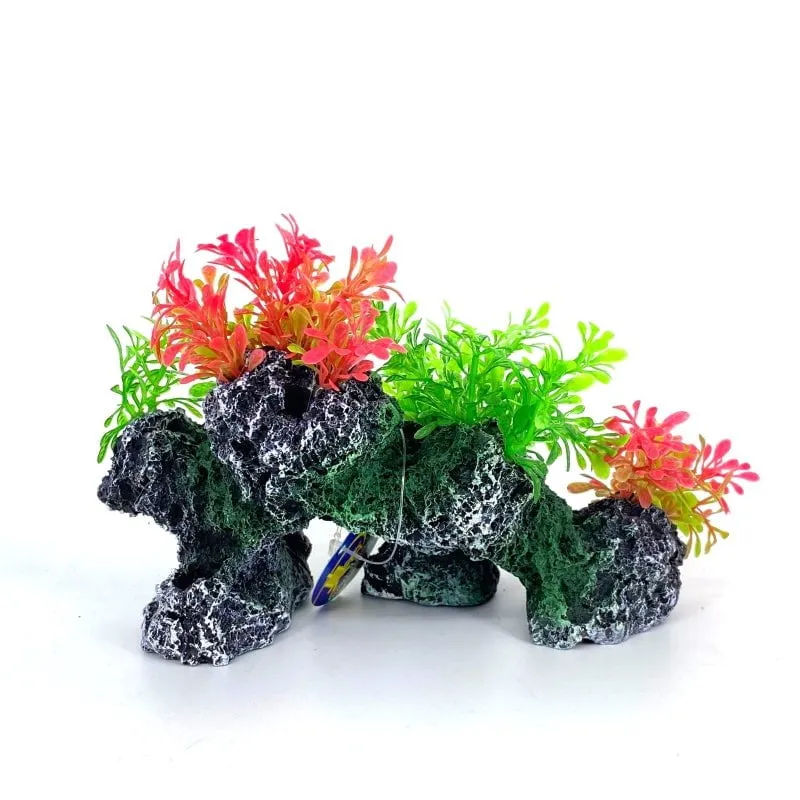 Zhen De Decoration - Rock Formation w/ Plants - 155SRG